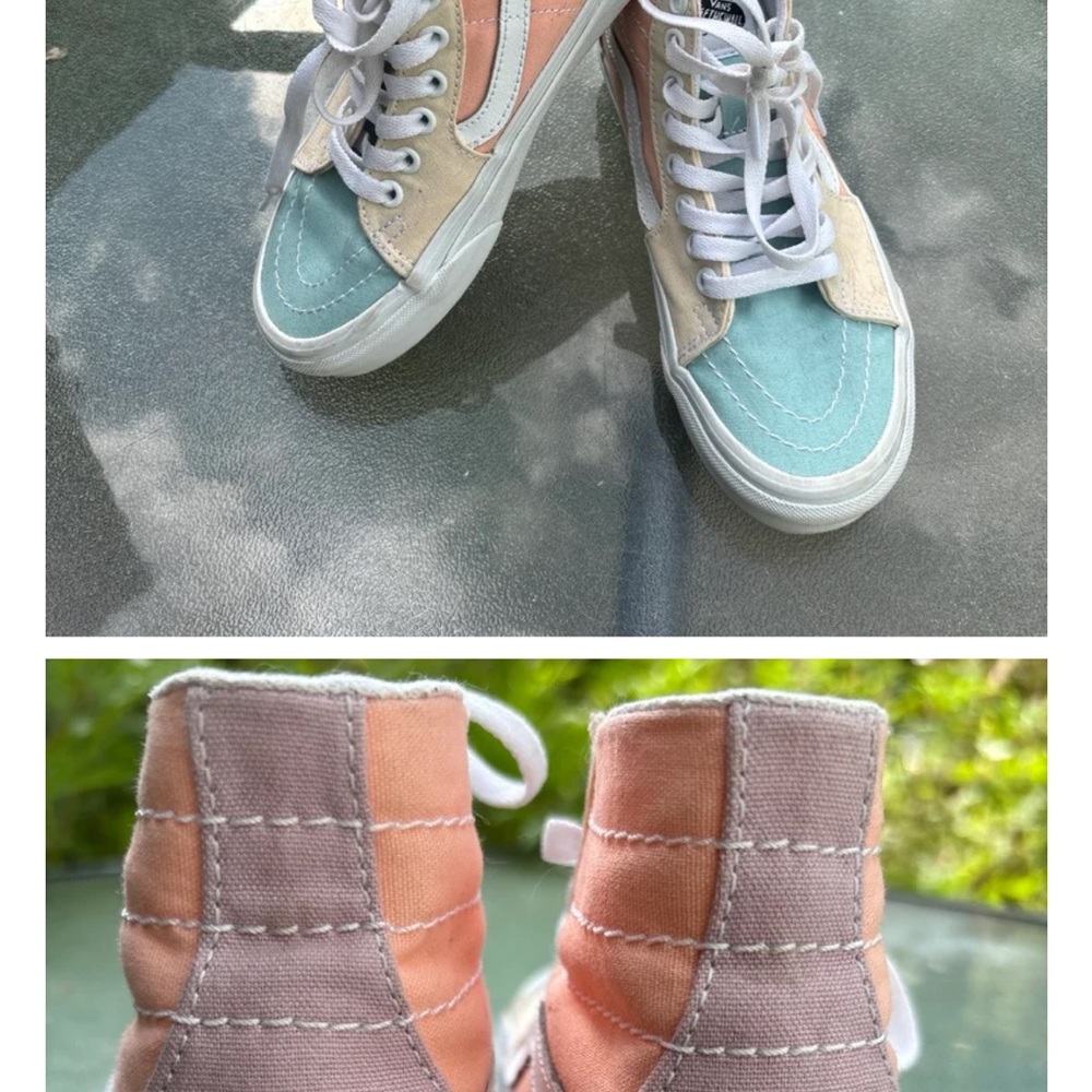 Vans Kids High-Top Sneakers - Blue and Peach